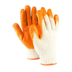 ถุงมือผ้าเคลือบยาง สีส้ม