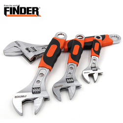 ประแจเลื่อน ยี่ห้อ FINDER ด้ามหุ้มยางกันลื่น จับถนัดมือ เหล็กหนา ทนทาน [ขายปลีกส่ง ราคาถูก]