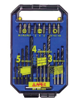 ดอกสว่านรวมชุด/22ดอก/Apex/AP-0301001