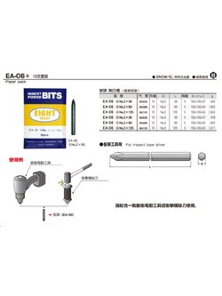 ดอกไขควงตอก+/No.2/36มม./Eight/Japan