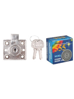 กุญแจลิ้นชัก/No.555,559/แป้นลอยเล็ก/5/8"x17มม./Excel