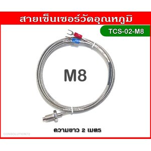สายเซ็นเซอร์วัดอุณหภูมิ K Type 0-400 องศา ความยาว 2 เมตร (M8)