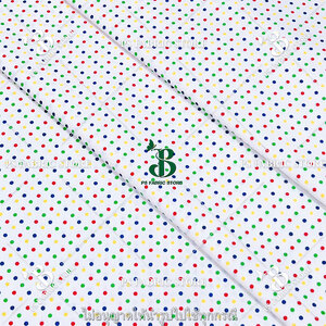 ลายจุดจิ๋วหลากสี พื้นขาว