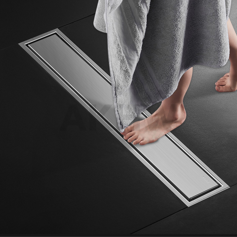 ตะแกรงน้ำทิ้งแบบยาว ลายเรียบทึบ KingsMan วัสดุสแตนเลสแท้ SUS304 ทนทาน ไม่เป็นสนิม [ขายปลีก/ส่ง]