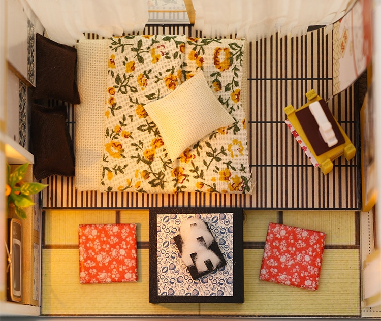 ห้องจิ๋วจำลองบรรยากาศห้องญี่ปุ่นHongda diy hut warm photo frame series hut creative assembly custom toy creative doll house