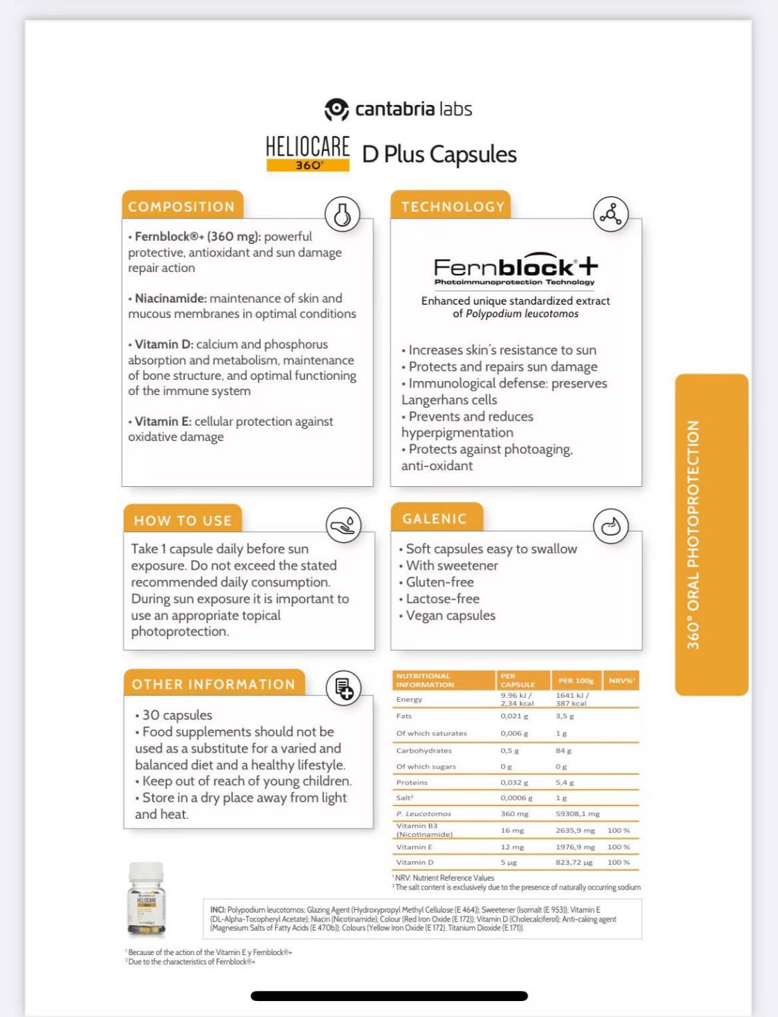 Heliocare 360 D Plus 30 Capsules