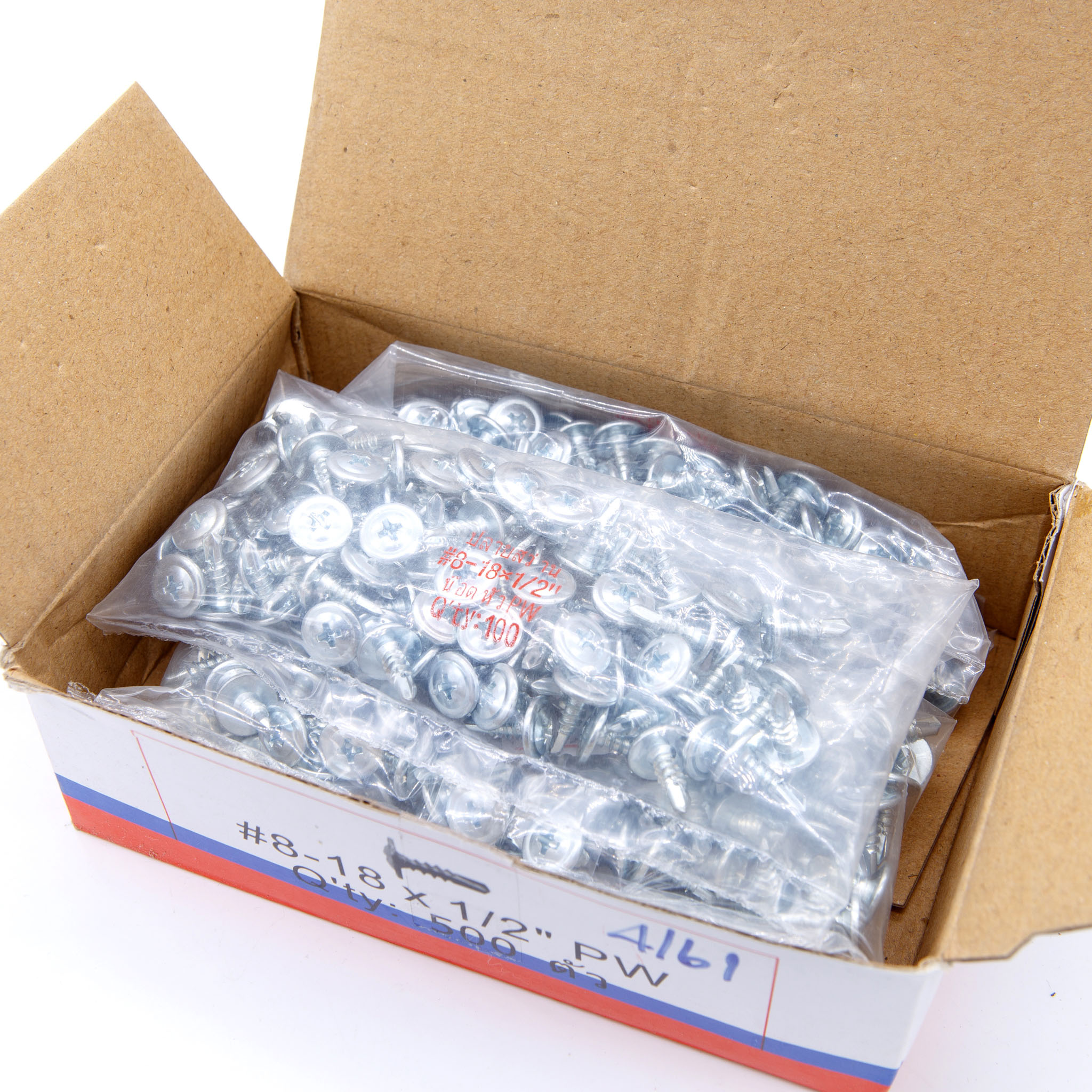 น๊อตสกรูหัวนูน PW ปลายสว่านสำหรับยึดโครงเหล็ก (ถุงละ 100 ตัว) (สกรูปลายสว่านหัวเวเฟอร์) [ขายส่ง]