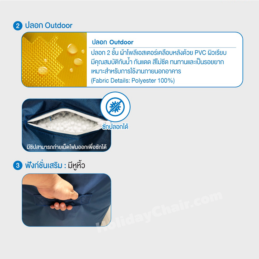 บีนแบ็ก ทรงตัวแอล ใช้งาน outdoor ได้ เนื้อผ้าเคลือบด้วย PVC เก้าอี้เม็ดโฟม bean bag บีนแบค เบาะเม็ดโฟม เก้าอี้นั่งเล่น เบาะนั่งเม็ดโฟม HC-067