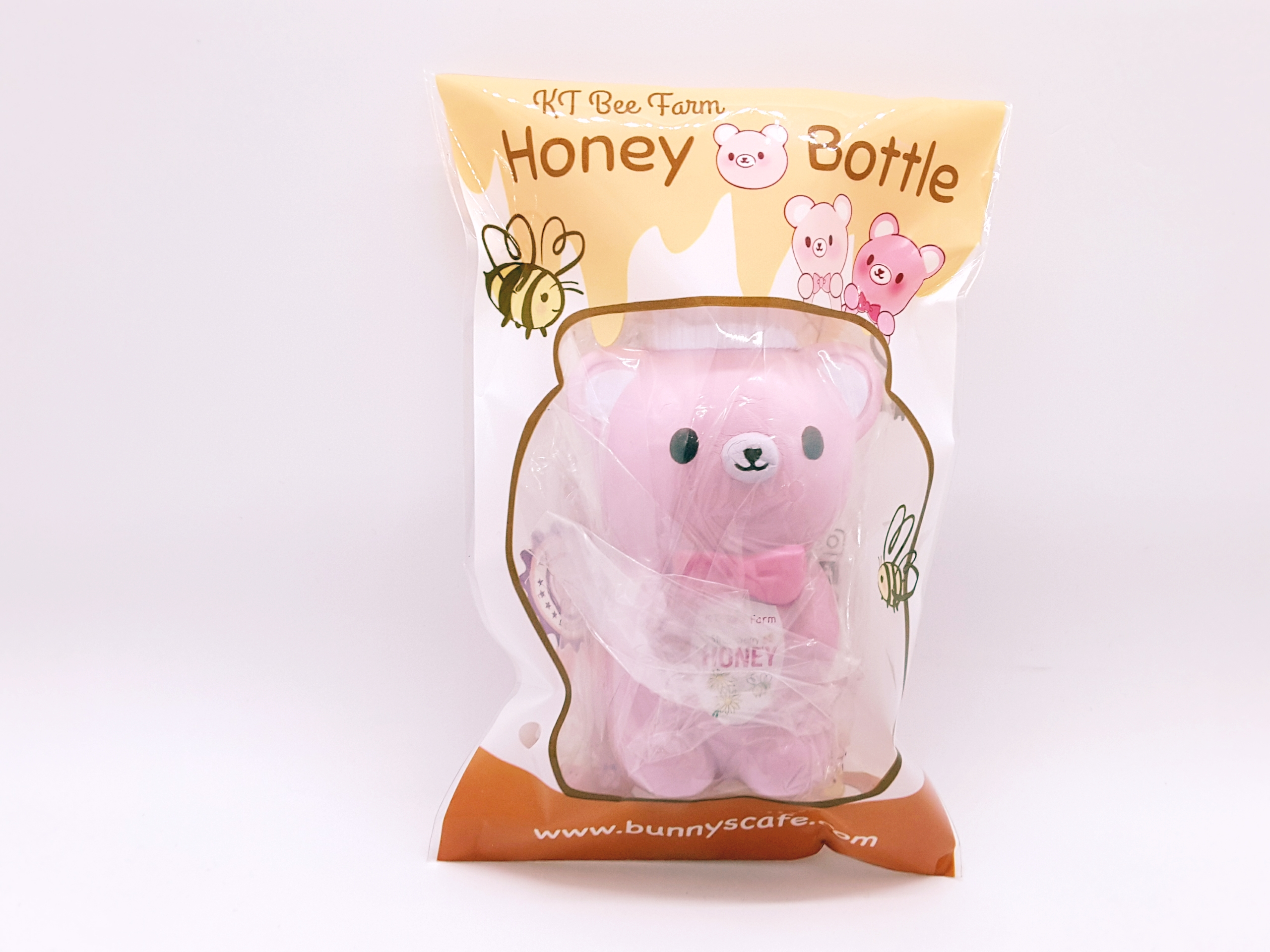 สกุชชี่แบรนด์บันนี่คาเฟ่ขวดนมรูปหมีสีชมพูbunny cafe pink