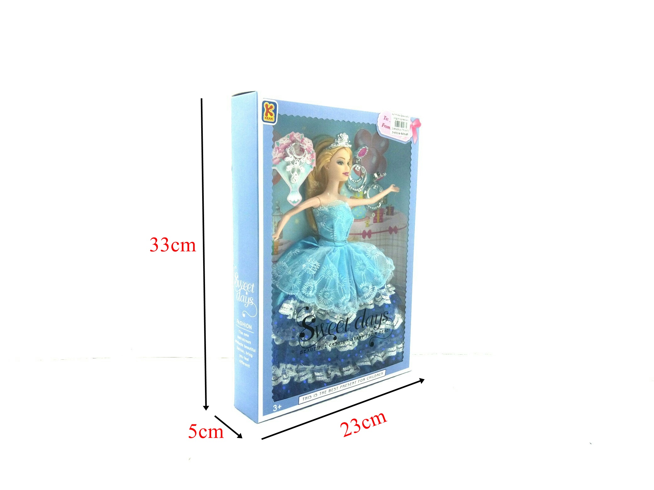 ตุ๊กตาเจ้าหญิง สวมมงกุฏ ตุ๊กตาแต่งตัว ชุดราตรี ต่างหู Barbie ตุ๊กตาบาร์บี้
