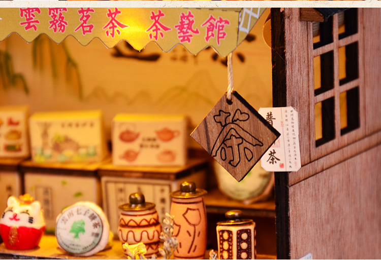 โมเดลร้านขายชุดชาจำลองTEA MINIATURE MODEL CLASSICโบราณจิ๋วสำหรับนักประดิษฐ์และมอบเป็นของขวัญให้ผู้ใหญ่ในโอกาสต่างๆ