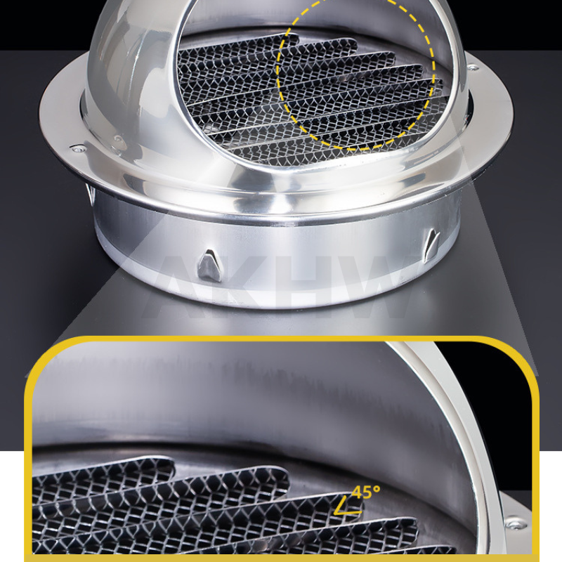 ตะแกรงระบายอากาศกลม/ฝาครอบท่ออากาศ KingsMan แบบมีหมวกกันฝน SUS304 ทนทาน ไม่เป็นสนิม [ขายปลีก/ส่ง]
