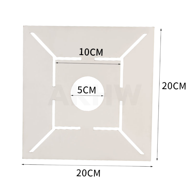 แบบตัดกระเบื้องใส่ตะแกรงน้ำทิ้งสี่เหลี่ยม 4 นิ้ว KingsMan วัสดุสแตนเลส