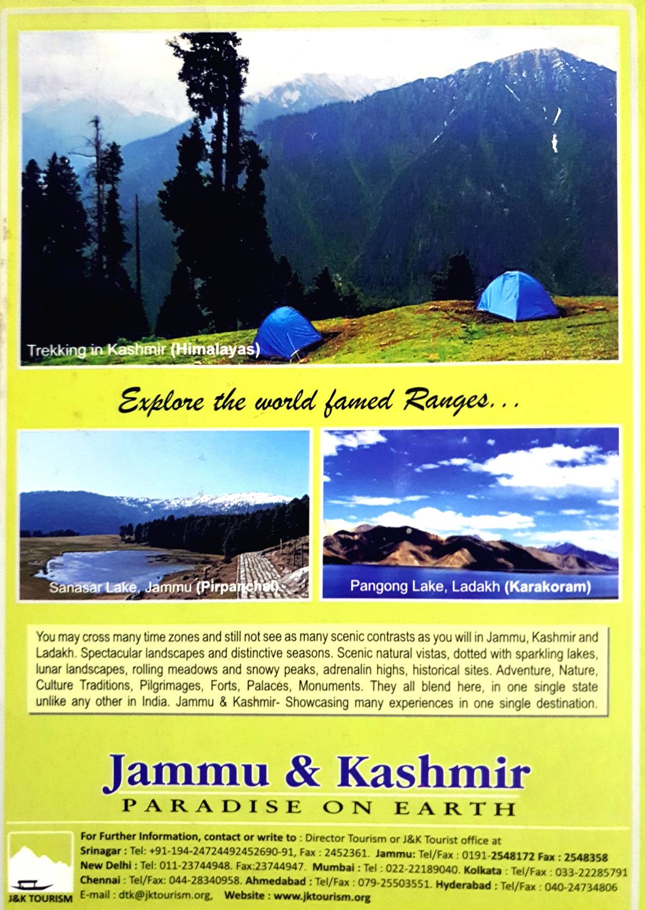 Jammu Kashmir Ladakh, Subjective General Books Travel-Places-Tourism Avalanche Media Travel Planner English