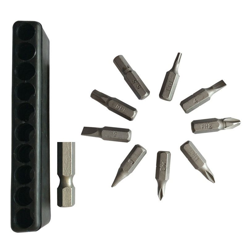 ชุดไขควงต่อสว่าน KingsMan 10ชิ้น/ชุด ปากแบน/ปากแฉก/แฉกรูปดาว [ขายปลีก/ส่ง]