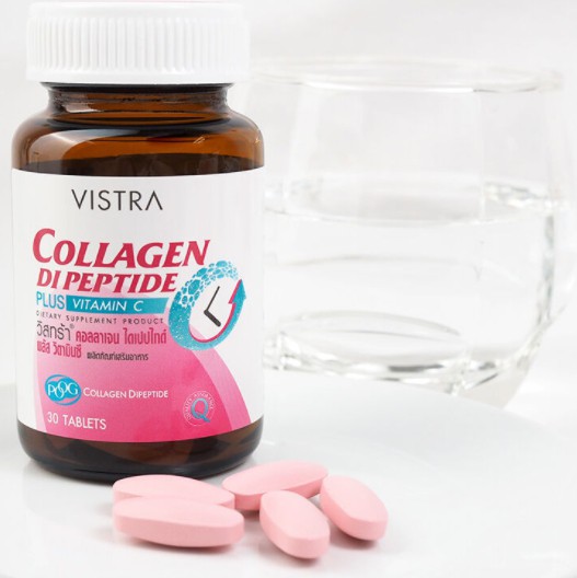VISTRA COLLAGEN DIPEPTIDE PLUS VITAMIN C 30 เม็ด
