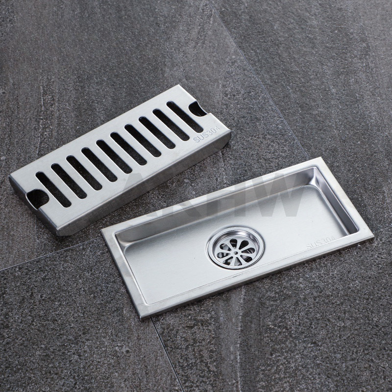 ตะแกรงน้ำทิ้งแบบยาว ลายเซาะร่อง KingsMan วัสดุสแตนเลสแท้ SUS304 ทนทาน ไม่เป็นสนิม [ขายปลีก/ส่ง]