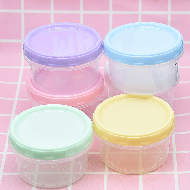 กล่องเก็บของสด เก็บดินปั้น ดินไทย ดินญี่ปุ่นเพื่อยืดอายุการใช้งานขวดกลมขนาด260ml ฝาครอบสีโปร่งใสกลมปิดผนึกกล่อง DIY กล่องเก็บของดินเหนียวเบา