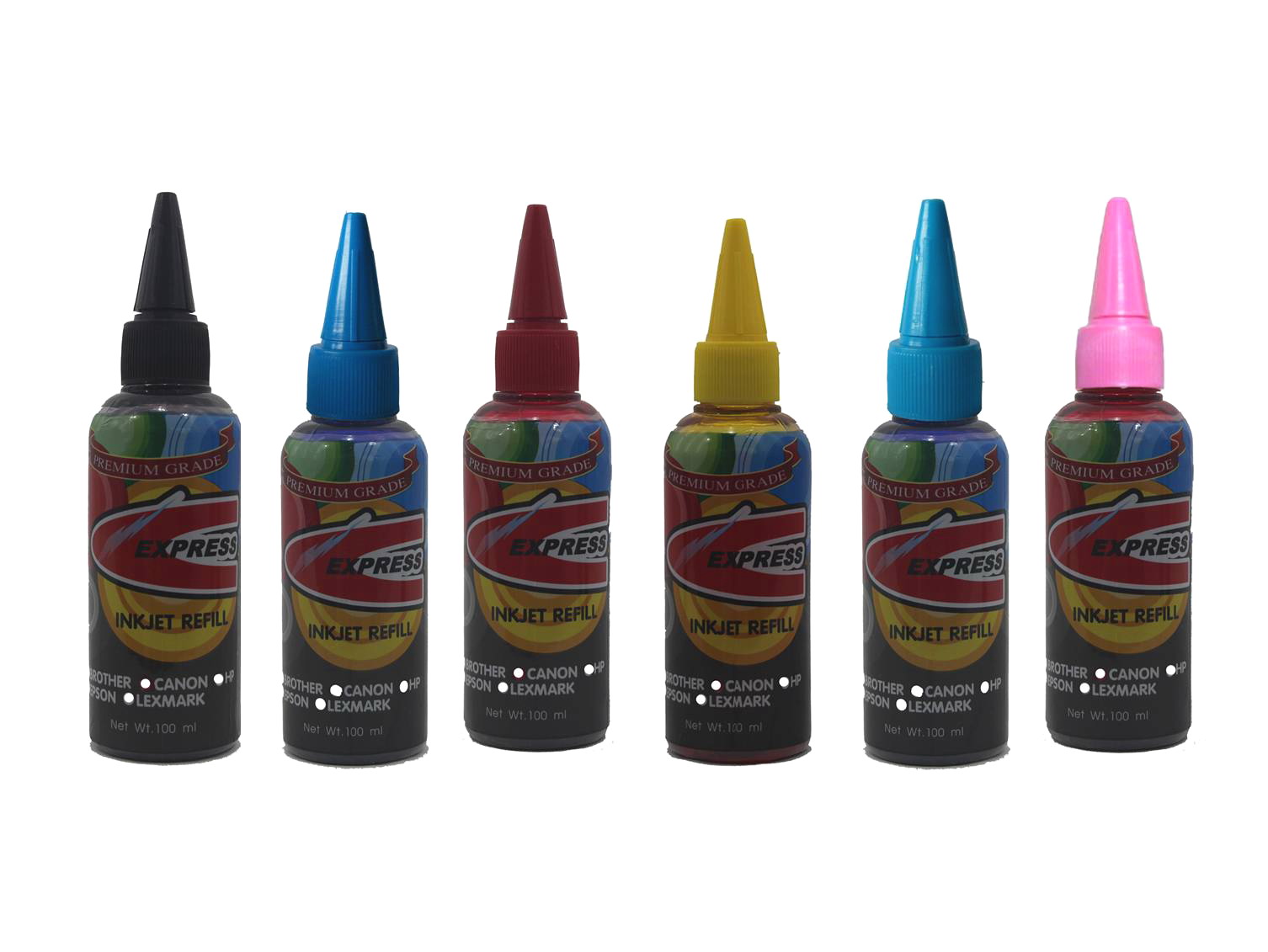 EPSON น้ำหมึกเติมสำหรับเครื่องพิมพ์เอปสันขนาด 100 ซีซี EXPRESS INKJET REFILL FOR EPSON BK/C/M/Y/LC/LM 100ML 700 กรัม