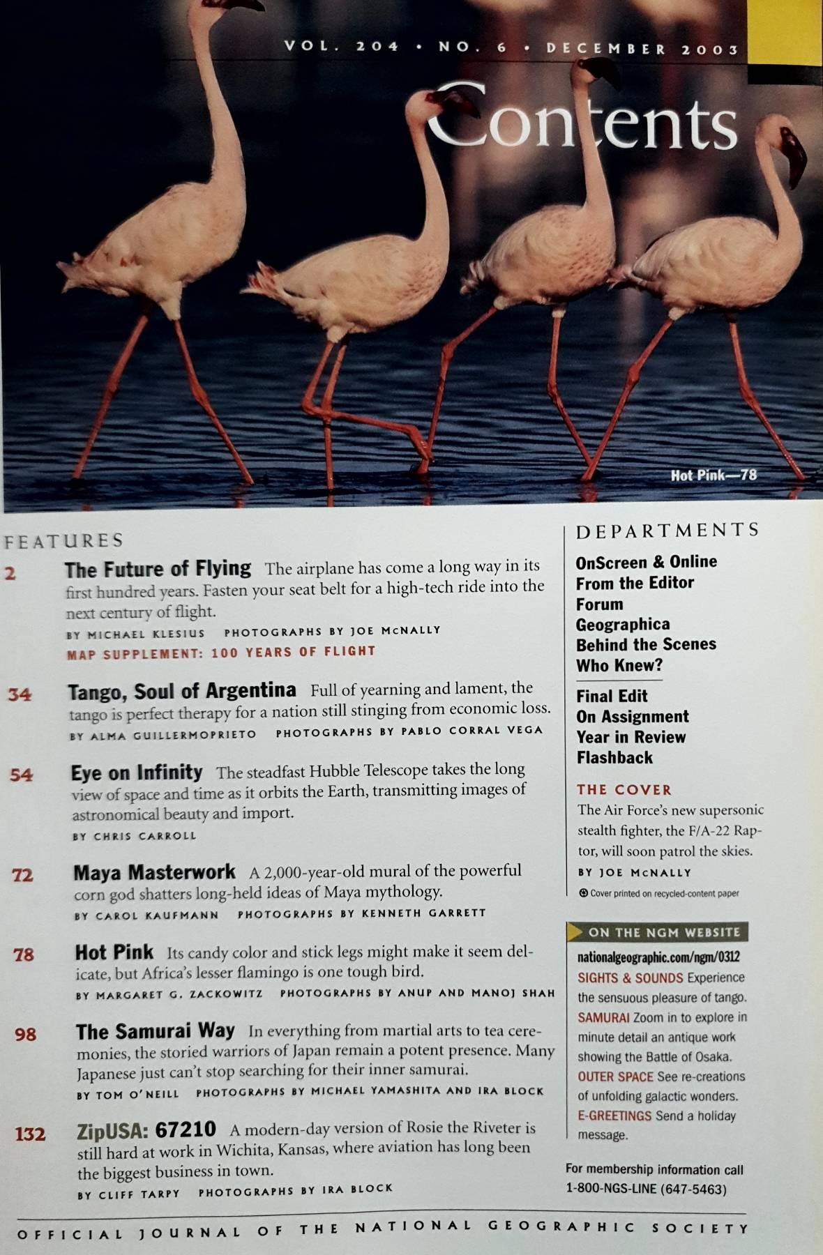 National Geographic, December 2003, The Future of Flying: Faster, Farther, Smarter