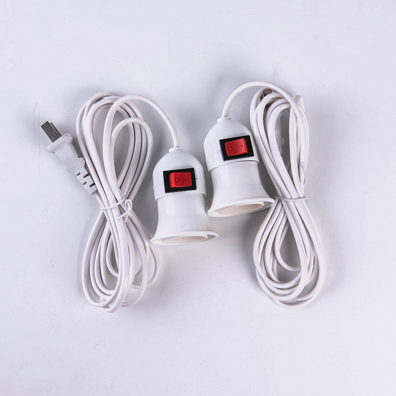 ชุดสายไฟพร้อมขั้วไฟเกลียว E27 มีสวิทช์ปิดเปิด ความยาว 5 เมตร [ขายส่ง ราคาถูก]