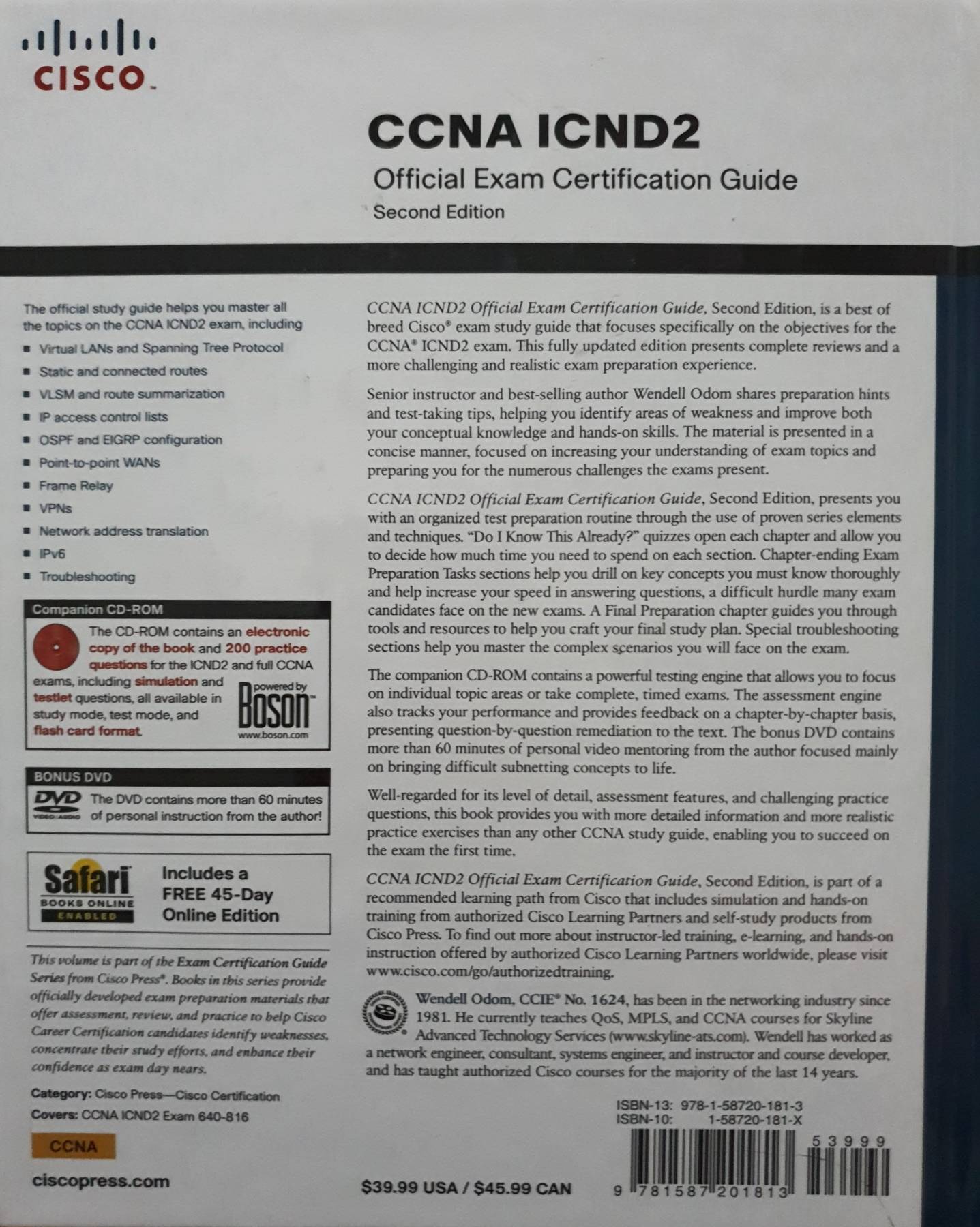CCNA ICND 2 Official Exam Certification Guide, 2/e : Odom
