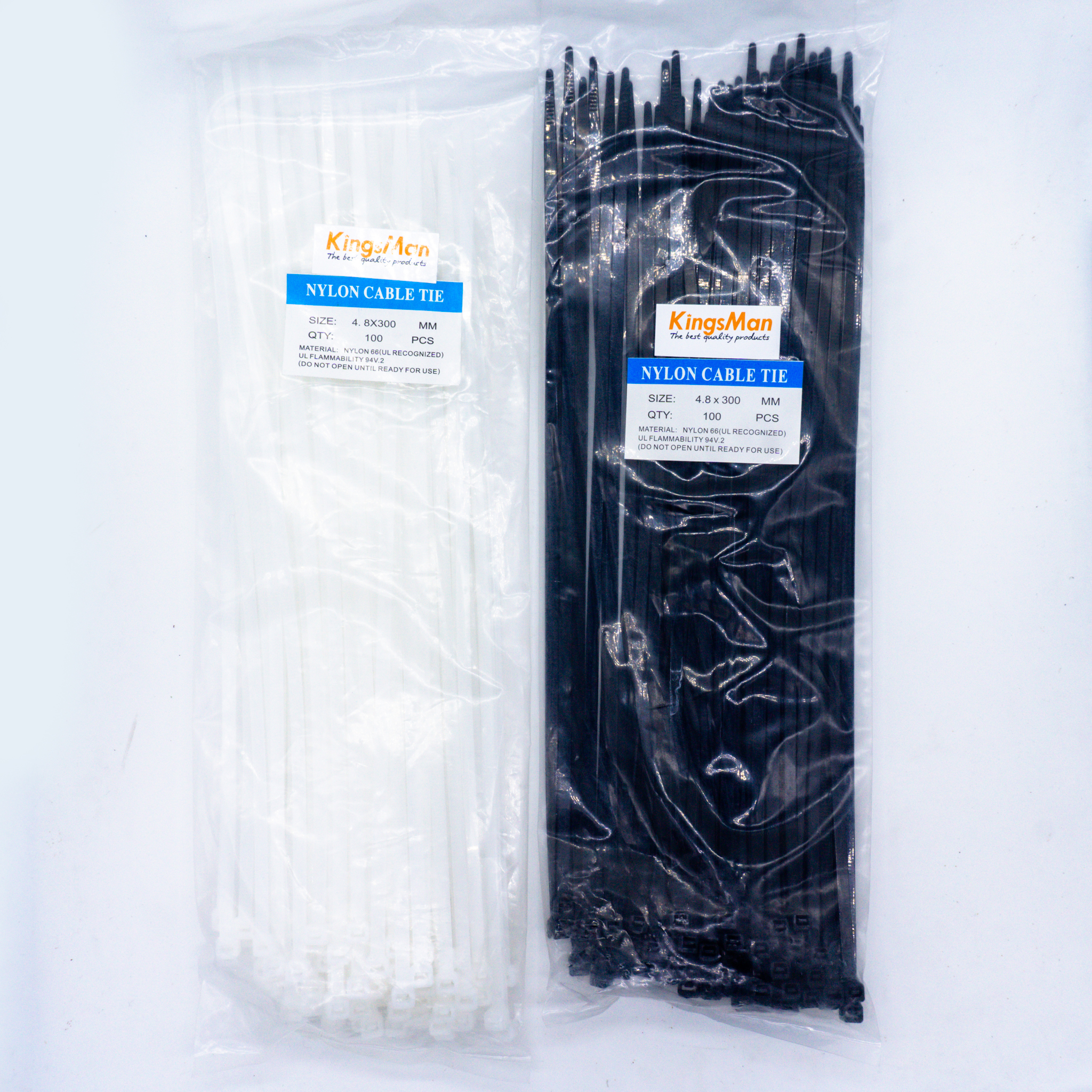 สายรัดเคเบิ้ลไทร์ KingsMan ที่รัดสายไฟ (Nylon Cable Ties) 100 ชิ้น/ถุง