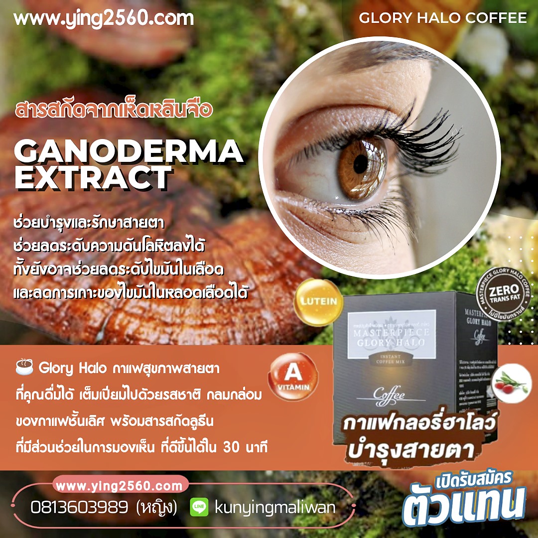 Grory halo,กาแฟสายตา,บำรุงสายตา,ลูทีน,โรคจอตาเสื่อม Grory halo,กาแฟสายตา,บำรุงสายตา,ลูทีน,โรคจอตาเสื่อม
