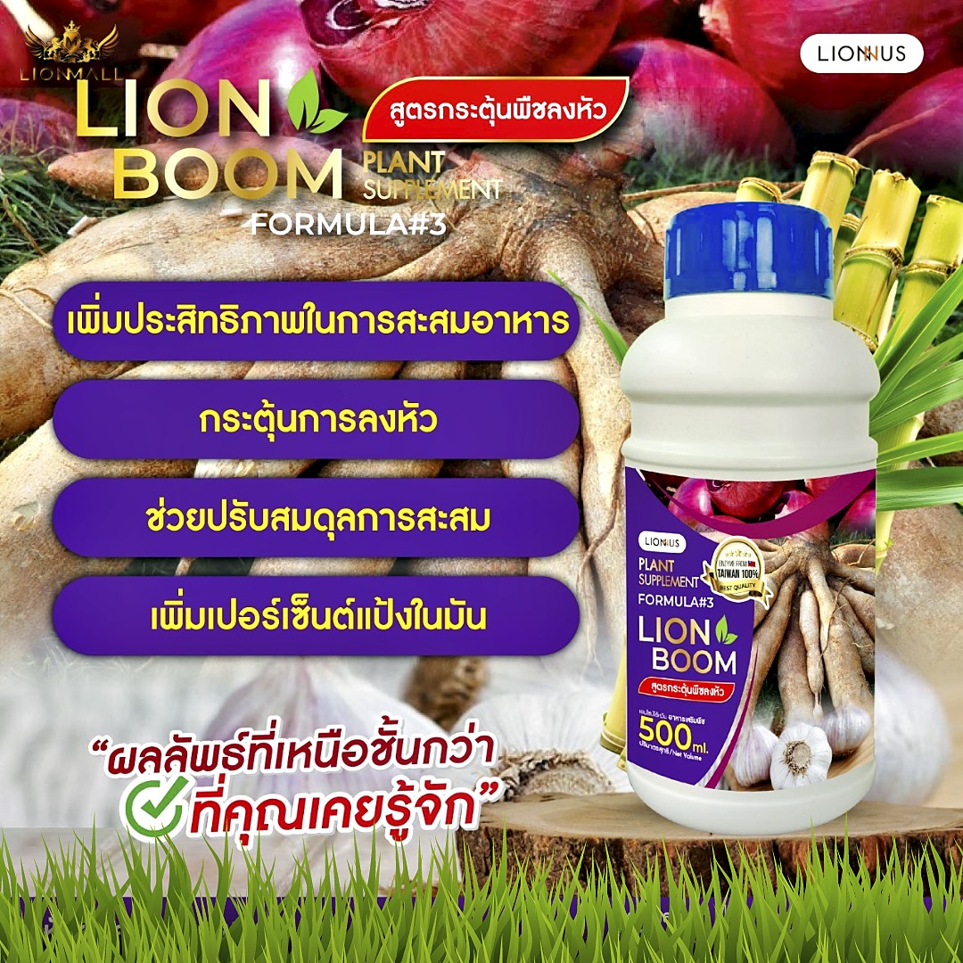 Lion Boom Formula #3 อาหารพืชสูตรเข้มข้นสำหรับพืชหัวทุกชนิด