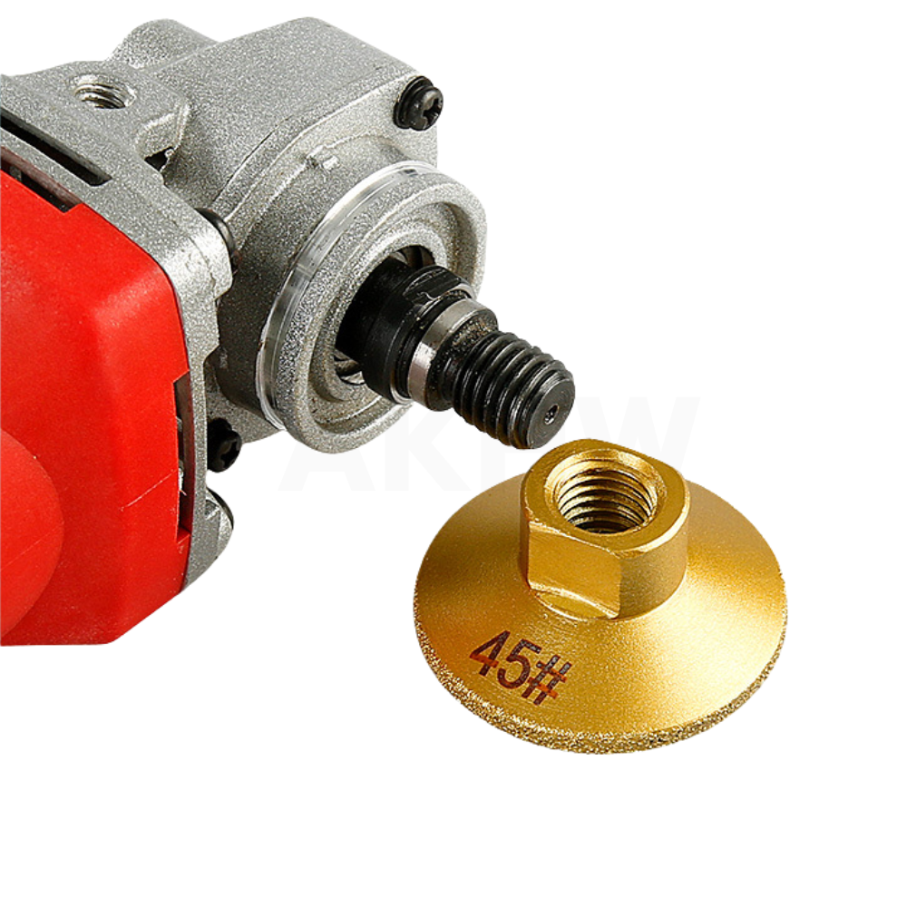 หัวเจียรแบน เจียร์กระเบื้อง/หินอ่อน ยี่ห้อ KingsMan แบนเรียบ หัวเพชรทอง ใช้สำหรับเครื่องเจียร์ เกลียวM10 [ของแท้ ทนทาน]