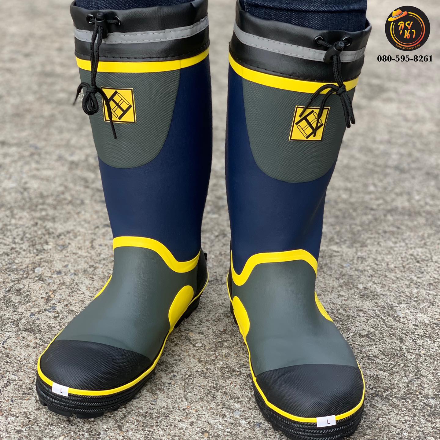 รองเท้าบูทกันน้ำ หัวเหล็ก พื้นเหล็ก