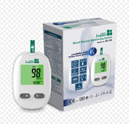 เครื่องวัดระดับน้ำตาลในเลือด เฮลธ์ อิมแพค รุ่น BG-709