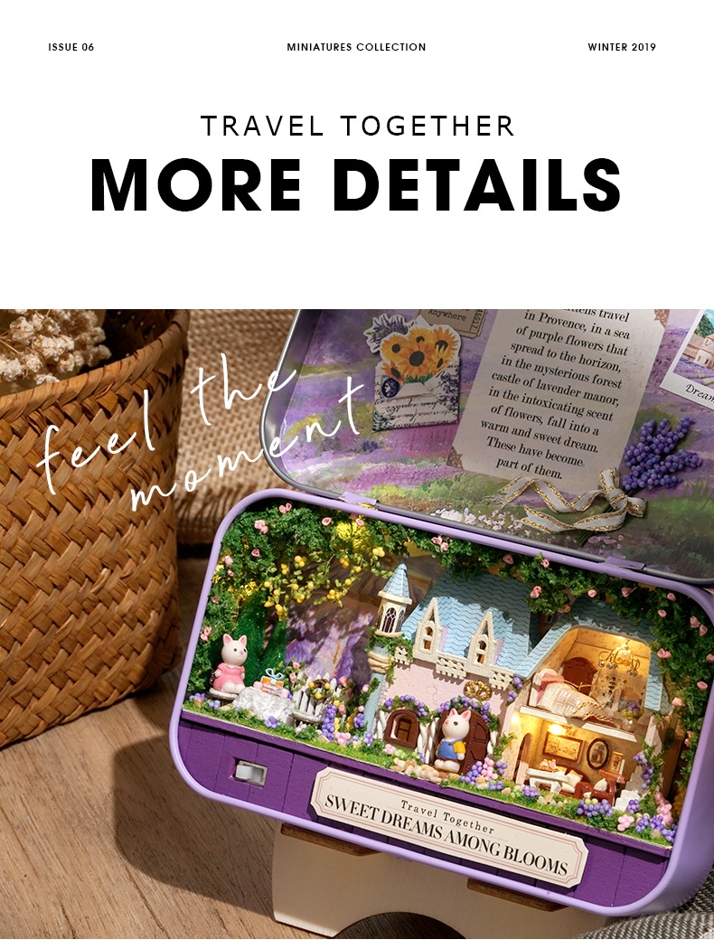 โมเดลกระท่อมจิ๋วงานกล่องเหล็กสีม่วงชุดแฮปปี้ไทม์Starlight amusement park เหมาะสำหรับนักประดิษฐ์และนักสะสมบ้านโมเดลโดยเฉพาะ