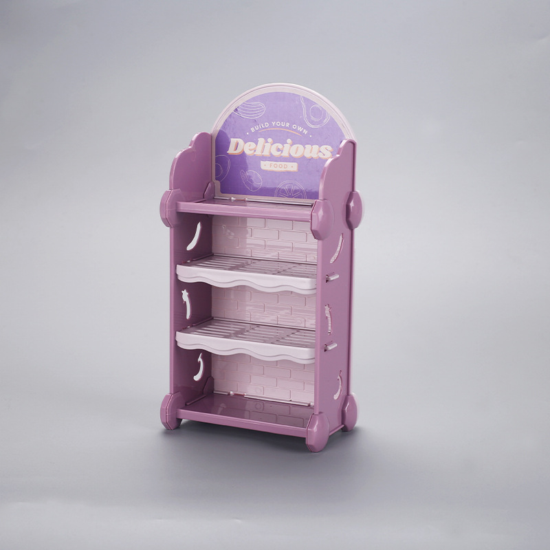 ชั้นจิ๋วแบบจำลองมินิชั้นวางขนมตู้ไวน์ชั้นวางอาหารเครื่องประดับอาหารขนาดเล็กของเล่นเล่นบ้านชั้นเก็บ