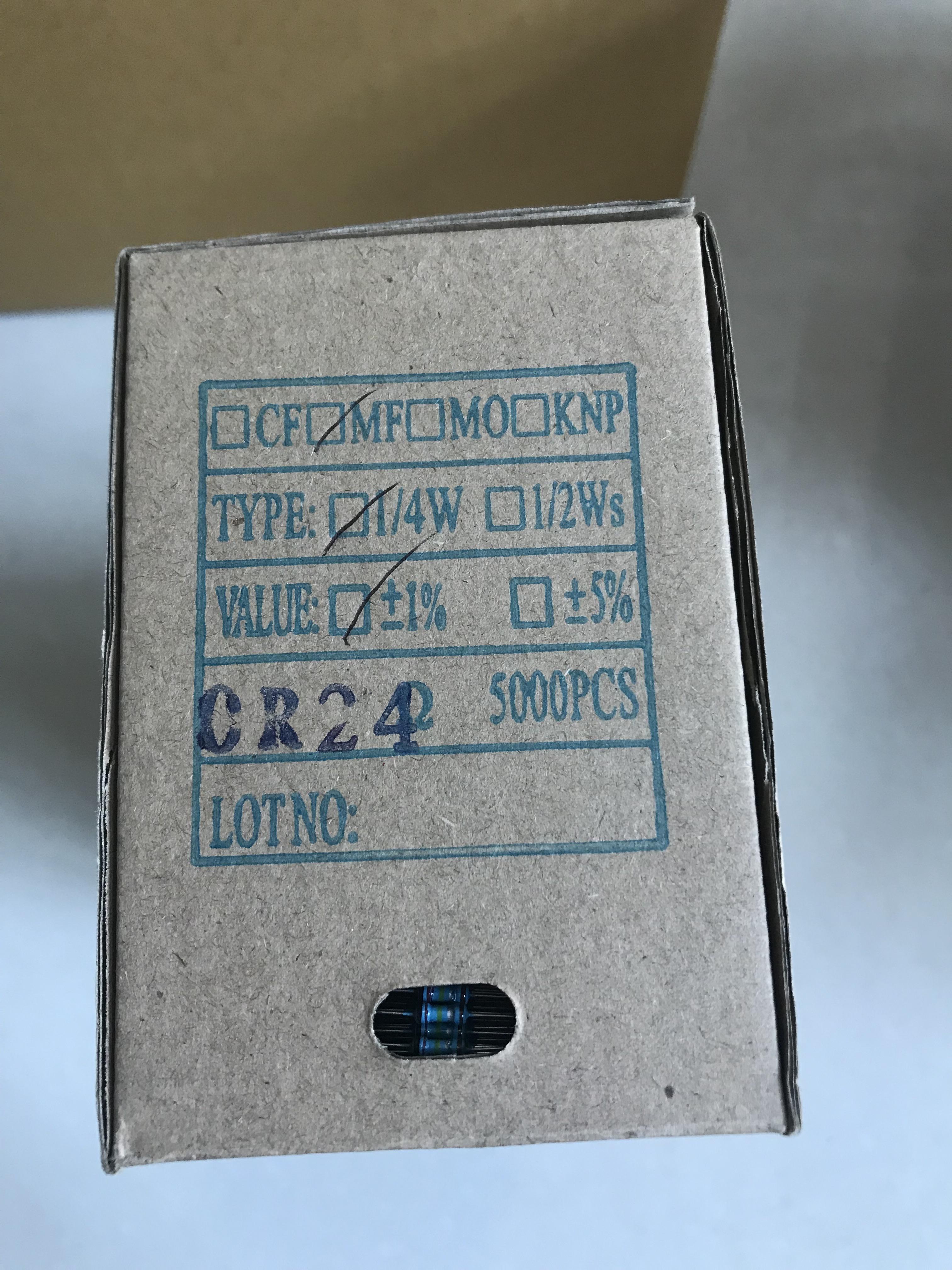 0.24R 1/4W 金属膜Metal Film 1% (1ชุดมี100ตัว)