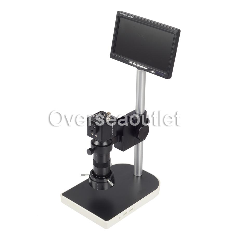 CCD Camera Microscope 100X BNC AV TV set +7 Monitor