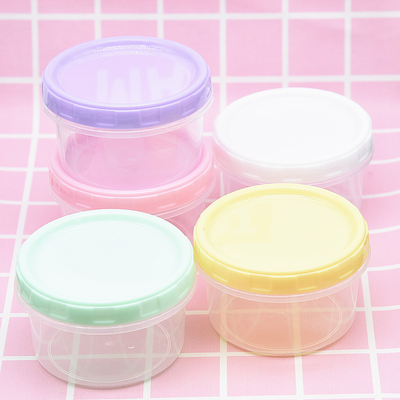 กล่องเก็บของสด เก็บดินปั้น ดินไทย ดินญี่ปุ่นเพื่อยืดอายุการใช้งานขวดกลมขนาด260ml ฝาครอบสีโปร่งใสกลมปิดผนึกกล่อง DIY กล่องเก็บของดินเหนียวเบา