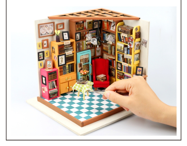 โมเดลห้องหนังสือจำลองสำหรับนักประดิษฐ์DIY HOUSE MINI รุ่น Model Book