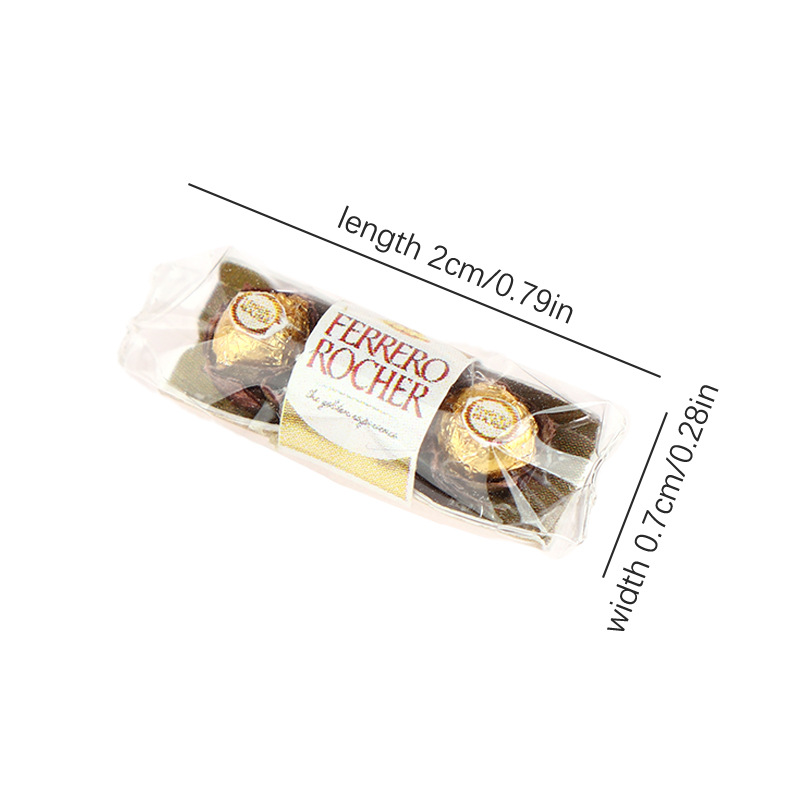 ferreroจิ๋วงานบ้านตุ๊กตาจำลองมินิอาหารของเล่นสามช็อคโกแลตเครื่องประดับฉากขนาดเล็กกระดาาห่อสีทองสวยหรูหรา