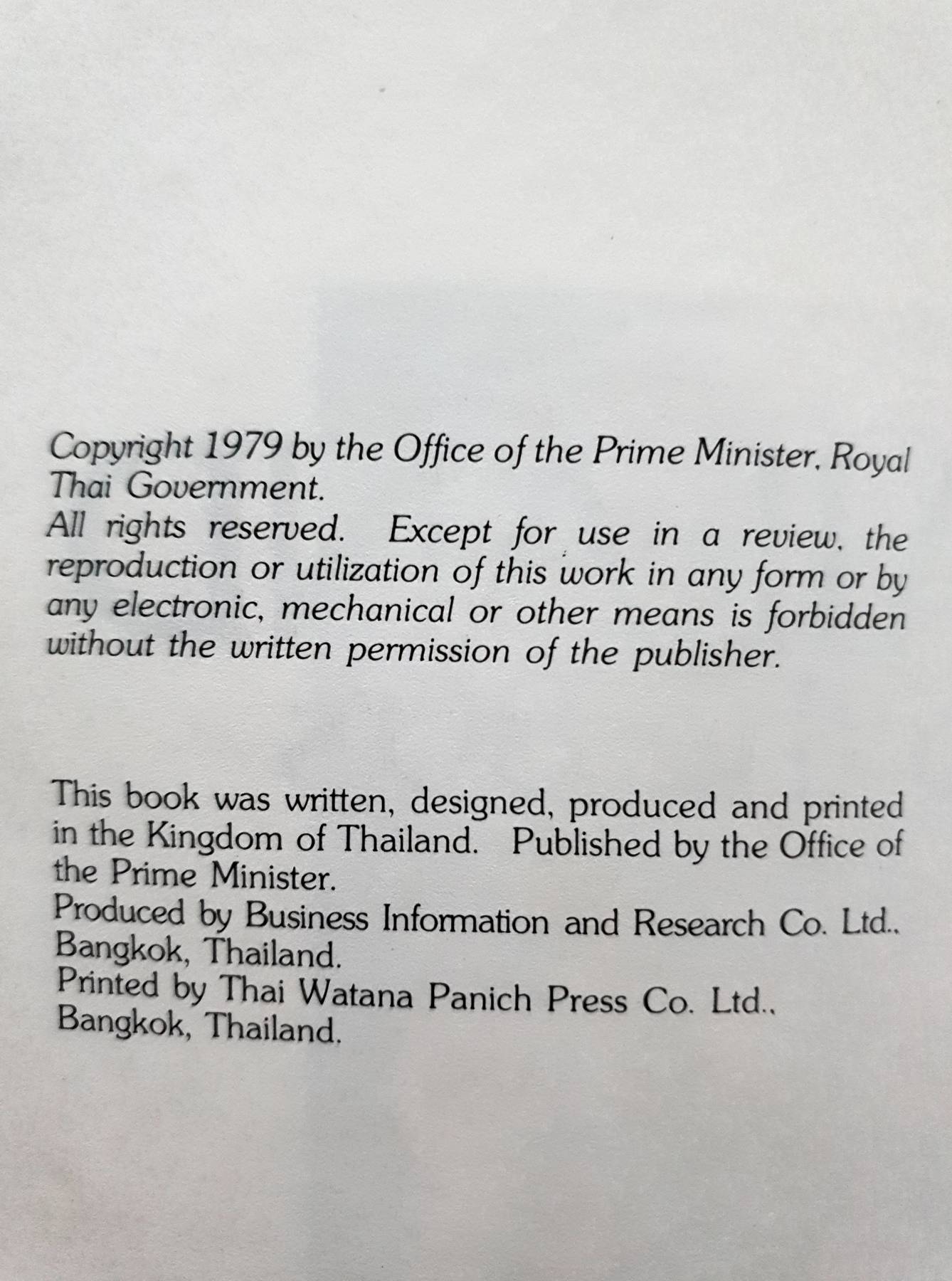 Thailand into the 80’s/ Office of the Prime Minister, Kingdom of Thailand , 1979