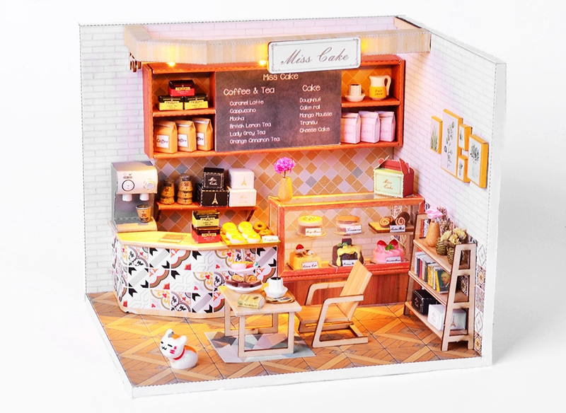 โมเดลร้านคาเฟ่จำลองสไตล์ยุโรป Cafe in the morning ชุดใหม่ล่าสุด2019สำหรับนักประดิษฐ์และนักสะสม