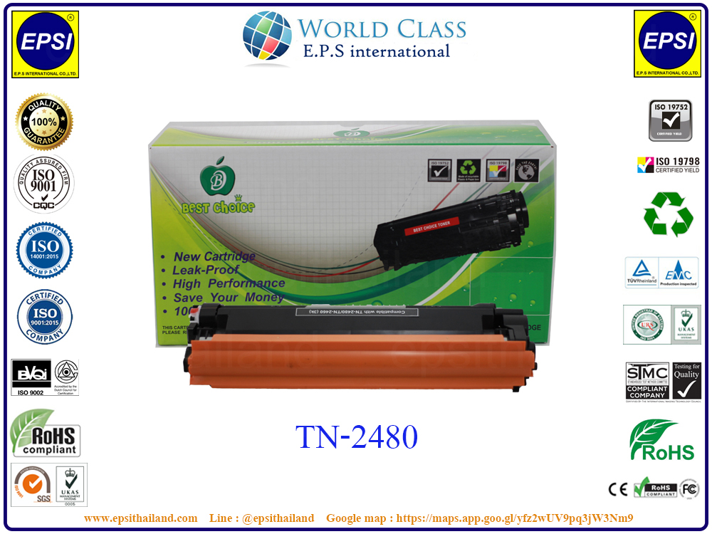 BROTHER ตลับหมึก TONER COMPATIBLE BROTHER HL-L2370DN/L2375DW/L2385DW/DCP-L2535DW/L-2550DW/MFC-L2715DW/L2750DW/L2770DW 3K TN2480 0 กก.