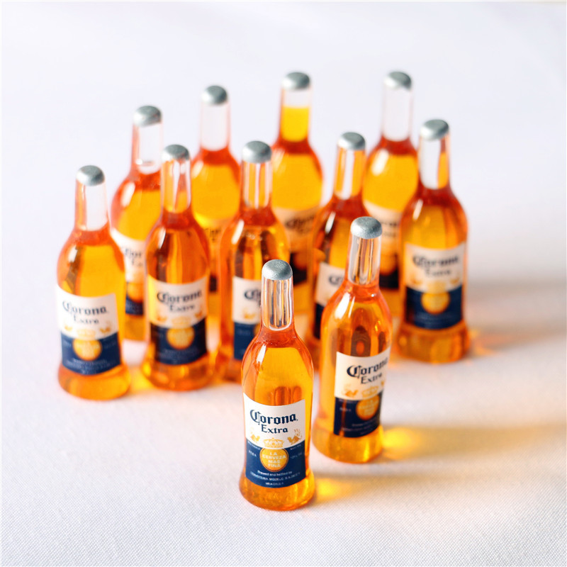 ขวดเบียร์จิ๋ว Mini Corona อาหารขนาดเล็กเล่นอุปกรณ์ถ่ายภาพ DIY อุปกรณ์เสริมเหมาะสำหรับนักสะสมของจิ๋วและผู้ที่สะสมตุ๊กตา
