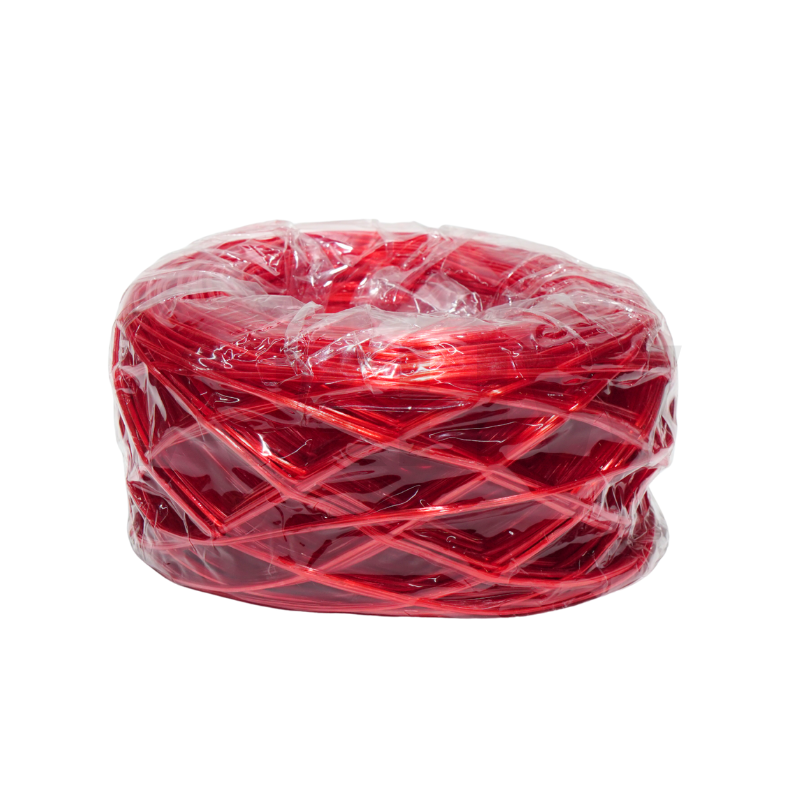 เชือกฟางเส้นลวด KingsMan สีแดง เส้นเล็ก เกลียวแน่น หนาเหนียว ทนทาน 200กรัม/ม้วน [ปลีก1ม้วน/ห่อ6ม้วน]