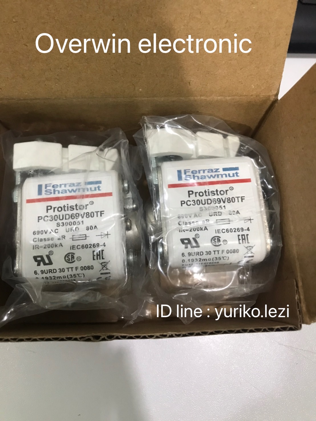 Ferraz Shawmut Protistor S300051 690V 80A S/N 17F670008