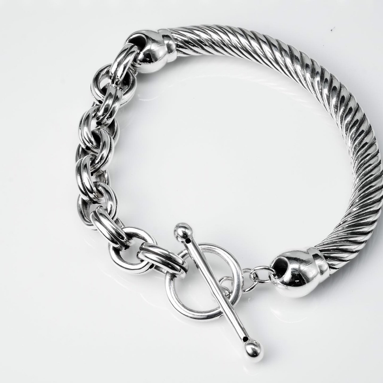 Silver Bracelet 925 sterling Silver Formed Light-Weight For Women.