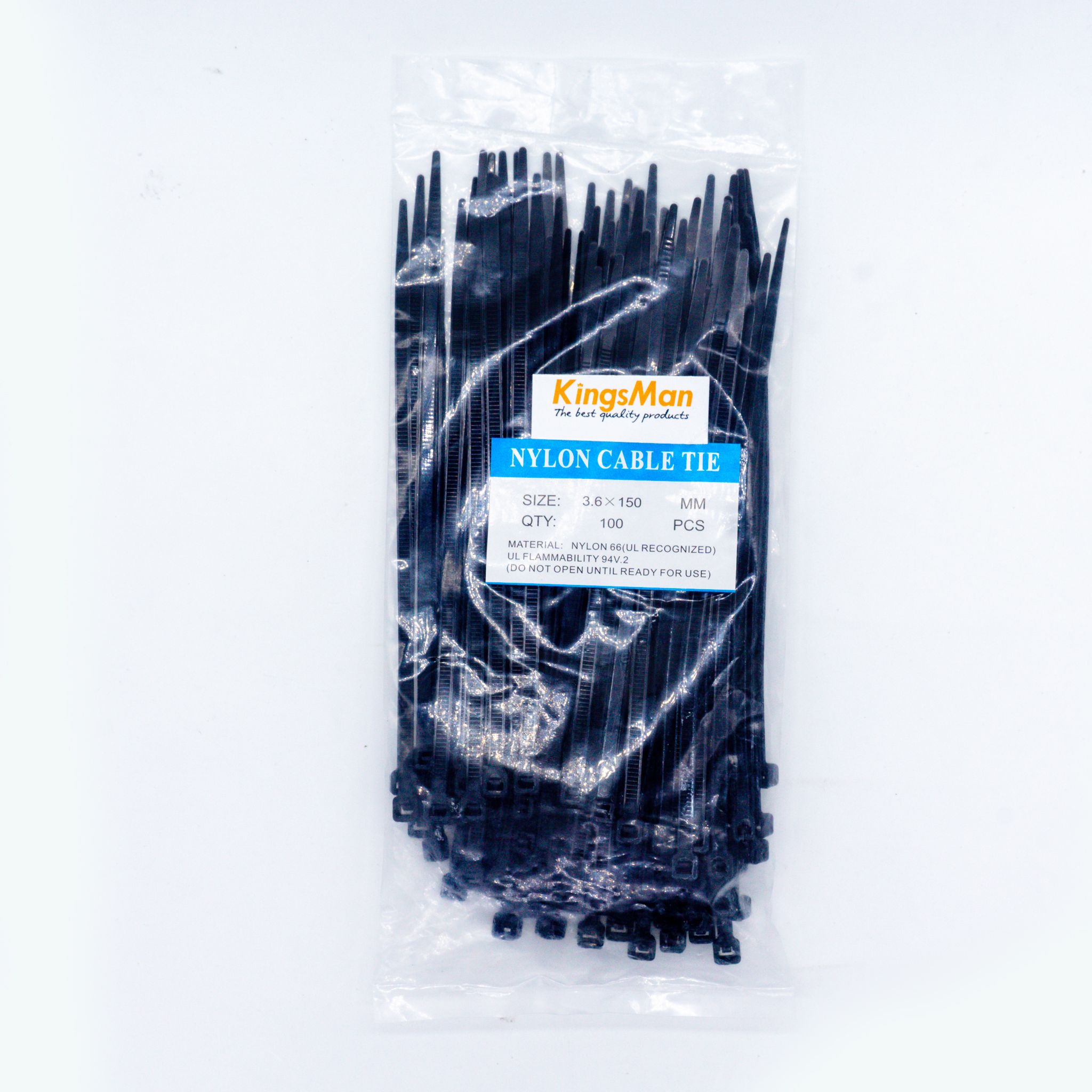 สายรัดเคเบิ้ลไทร์ KingsMan ที่รัดสายไฟ (Nylon Cable Ties) 100 ชิ้น/ถุง