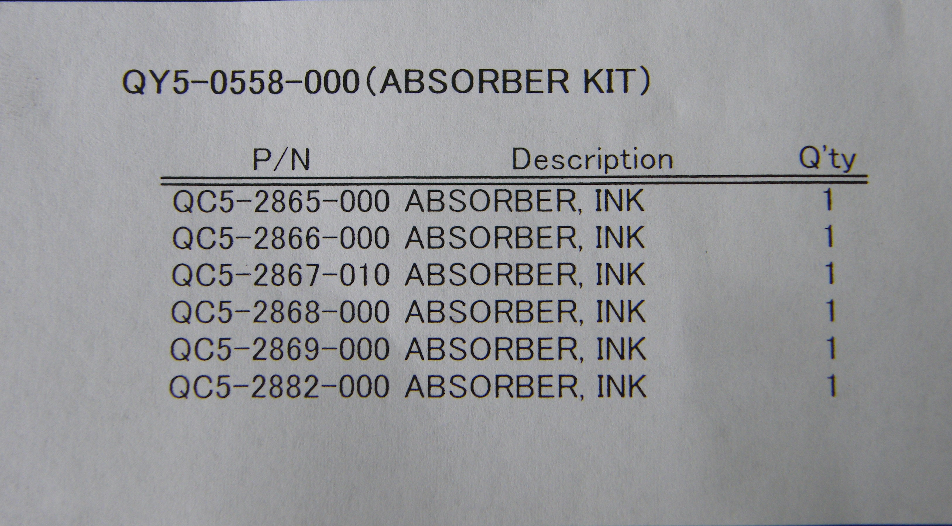 QY5-0558-000 ฟองน้ำซับหมึก INK ABSORBER FOR Canon G1000/G2000/G3000/G4000 700 กรัม