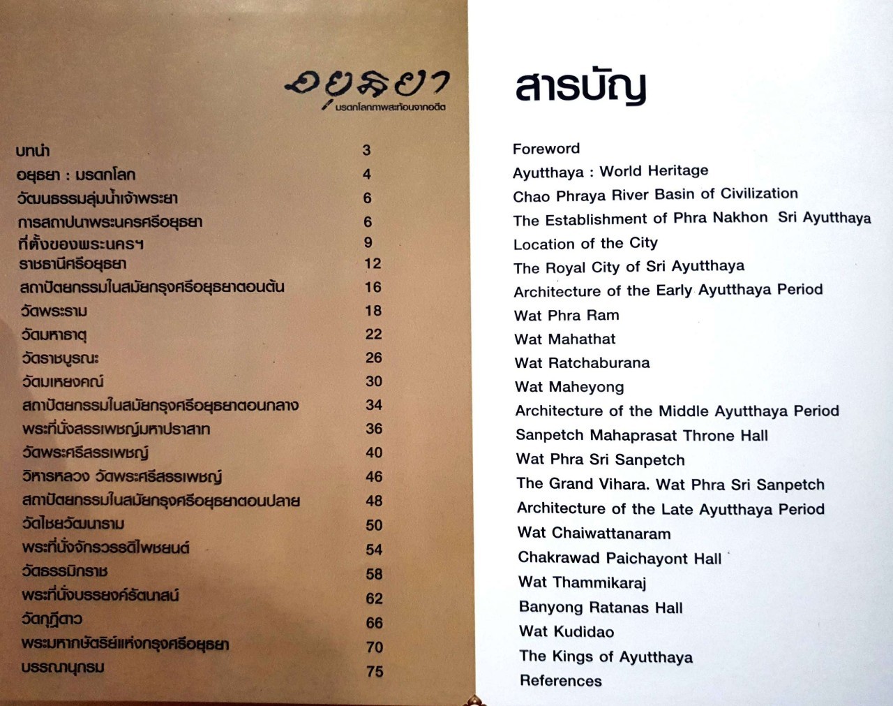 อยุธยา มรดกโลกภาพสะท้อนจากอดีต : ฝ่ายส่งเสริมการท่องเที่ยว อบจ.พระนครศรีอยุธยา