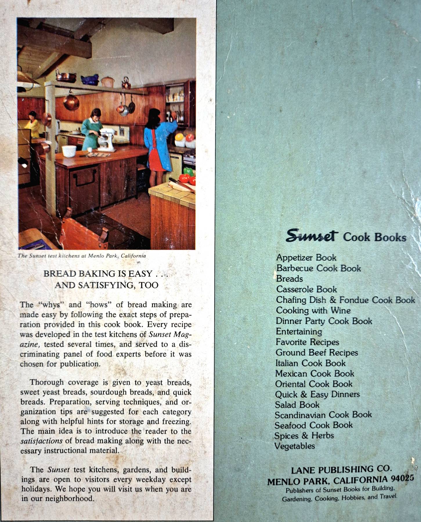 Sunset : COOK BOOK OF BREADS 1960’s Cookbooks